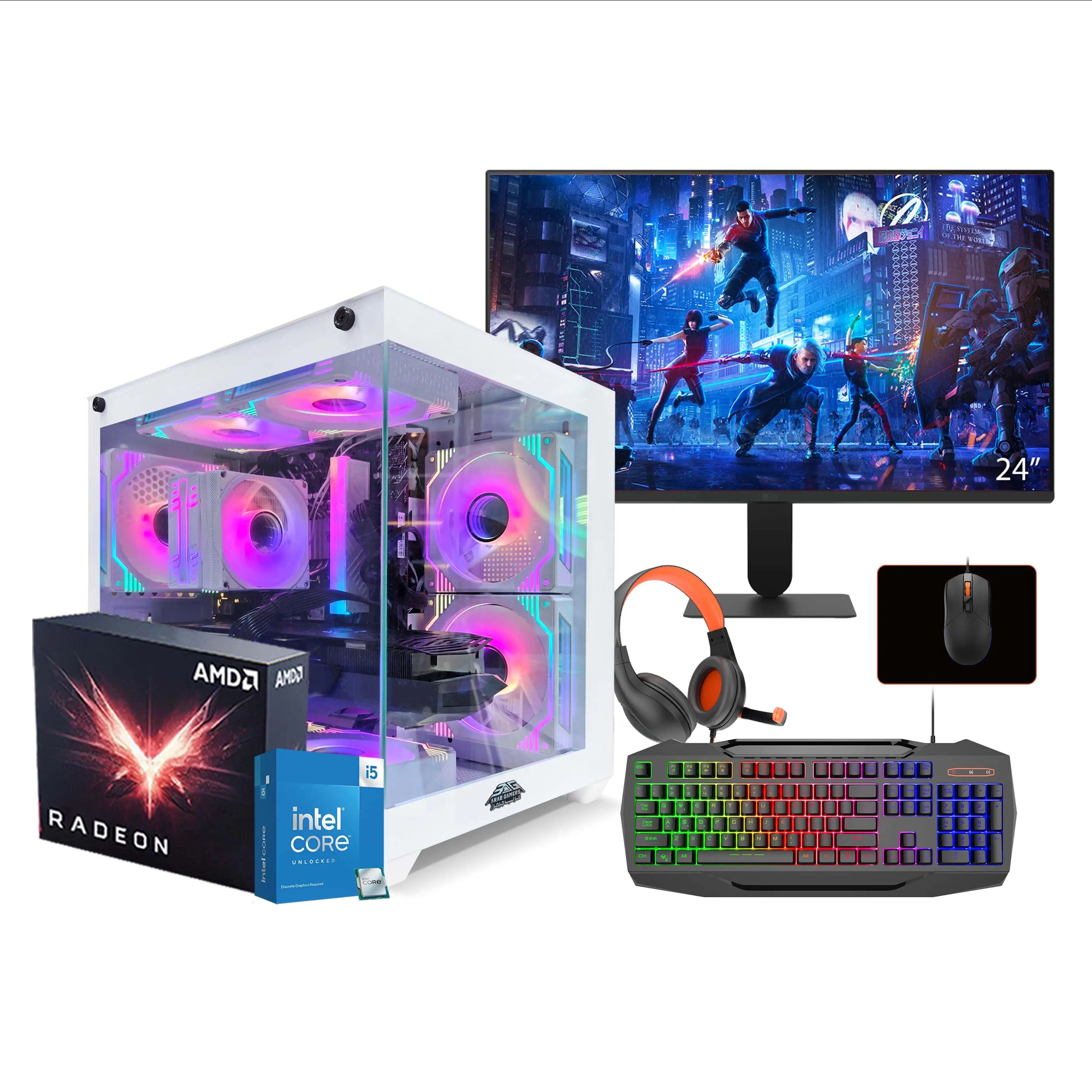 Nova Bundle Gaming PC, Core i5-12400F, RX 580 8GB Graphics, 16GB 