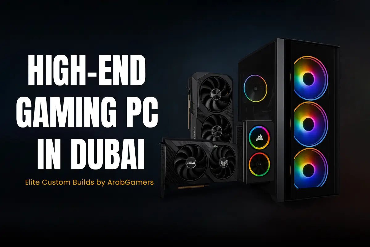 High-end gaming PC with RTX 5090 and custom liquid cooling in Dubai