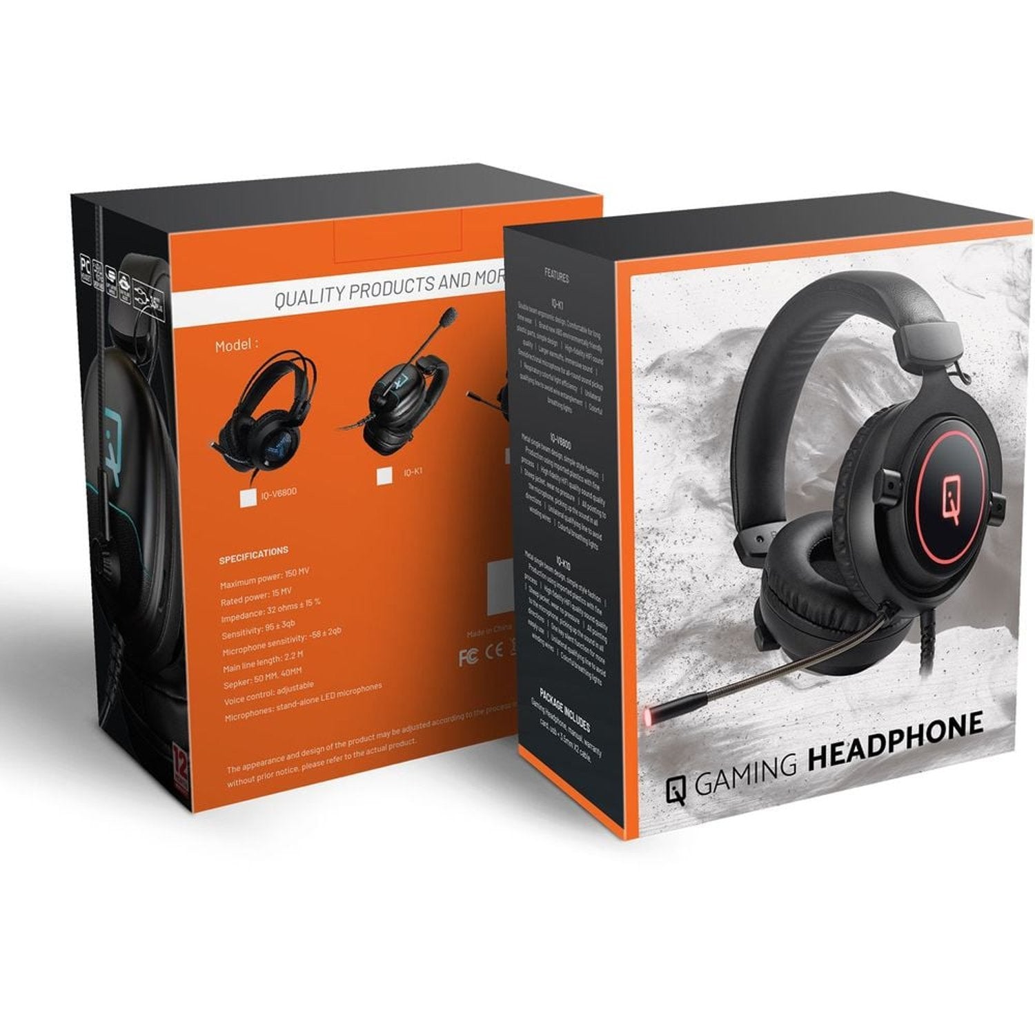 IQ K10 Wired Gaming Headset Stereo Bass Surround Sound Noise Cancelling Over Ear Headphones with Mic