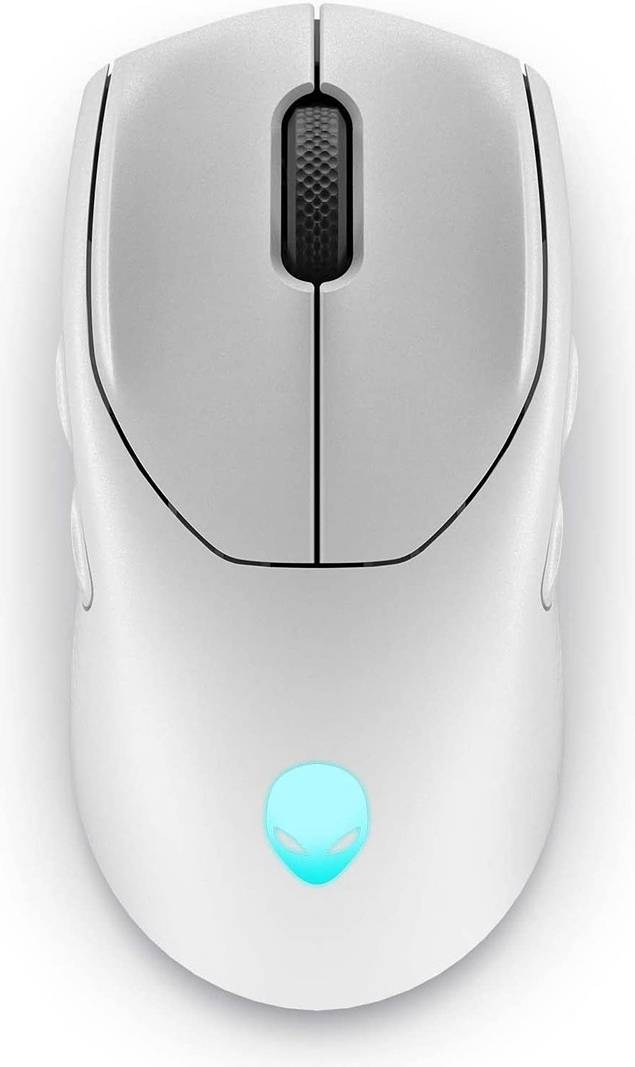 Alienware AW720M Tri-Mode Wireless Gaming Mouse, 2.4GHz Wireless, BT 5.1, 26000 DPI, 8 Programmable Buttons, Magnetic Snap Charging Adapter USB-A to USB-C Cable, Lunar Light | AW720M-White
