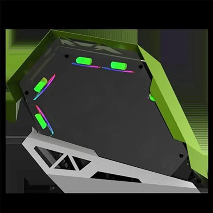 Bumblebee Micro ATX/M-ATX Gaming Desktop Computer Case Green with Side Tempered Glass Panels with 4 Fans Support