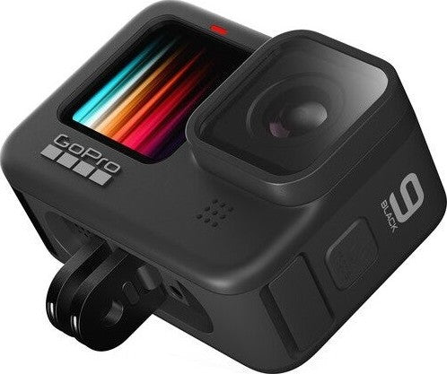 GoPro HERO 9 Waterproof Action Camera With Front LCD and Touch Rear Screens, 5K Ultra HD Video, 20MP Photos, 1080p Live Streaming, Webcam, Stabilization - Black
