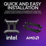 MasterLiquid Atoms II LCD ARGB Liquid Cooler Quick and easy installation in uae