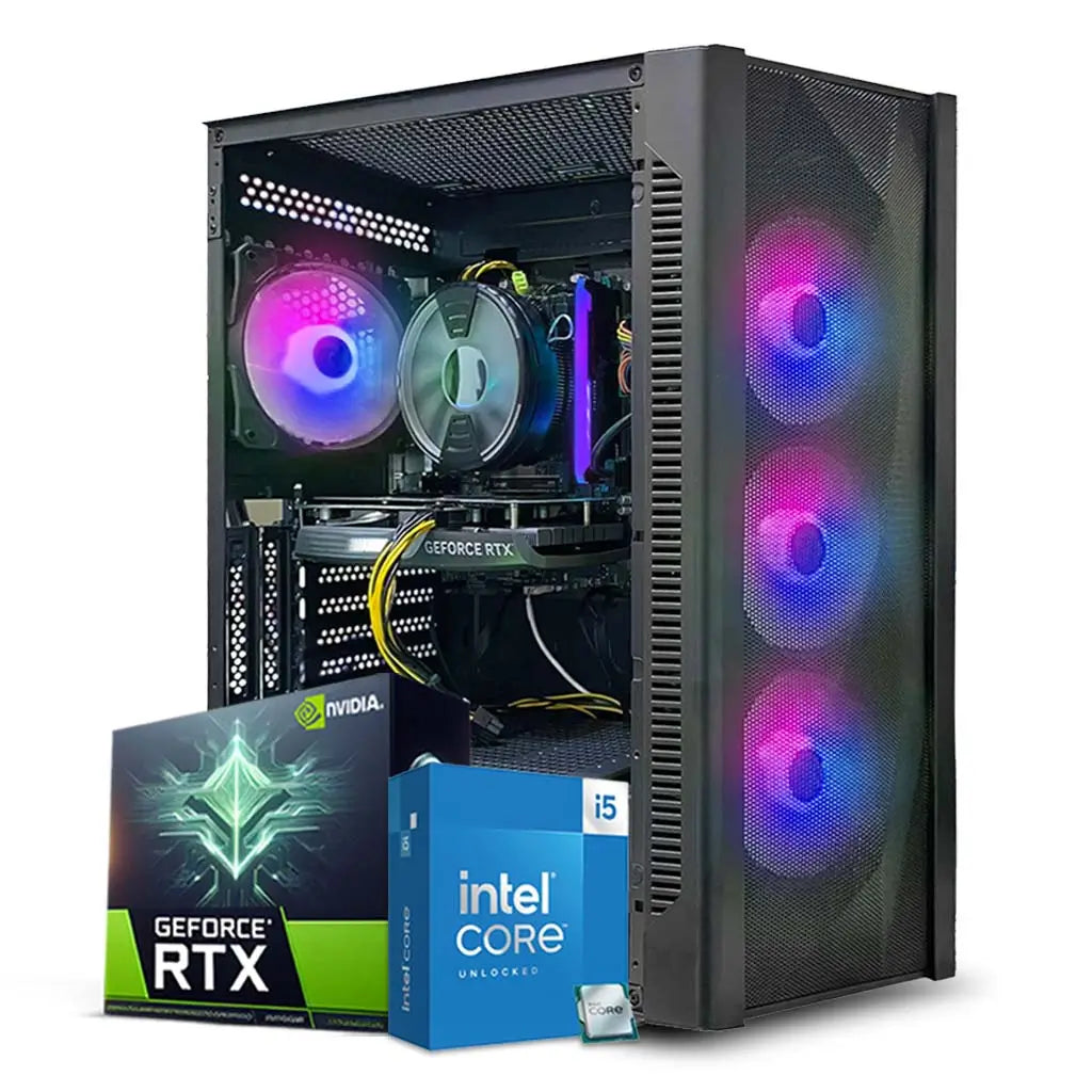 3050 Gaming PC, Intel core i5-12400F, NVIDIA GeForce RTX 3050 8GB Graphics Card, 16GB RAM, 1TB NVMe SSD, Windows 11 Pro, RGB Black Gaming Case