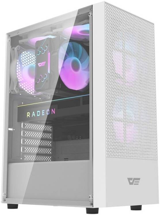Darkflash A290 ATX Computer Case, 0.5 SPCC / Tempered Glass Side Panel, 7 Expansion Slots, Supports Up To 5* 120mm Fan Size, USB 3.0 Included, 160mm CPU Height, White | A290-White