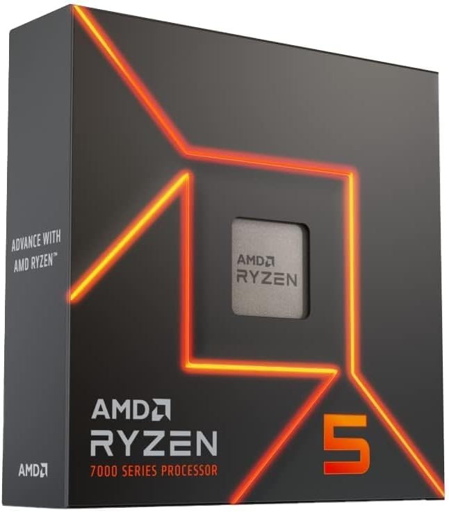 AMD Ryzen 5 7600X Desktop Processor Box, 5.3GHz (Max Boost Clock) & 4.7GHz (Base Clock), 6-Core, AM5, 12 Threads, TSMC 5nm FinFET