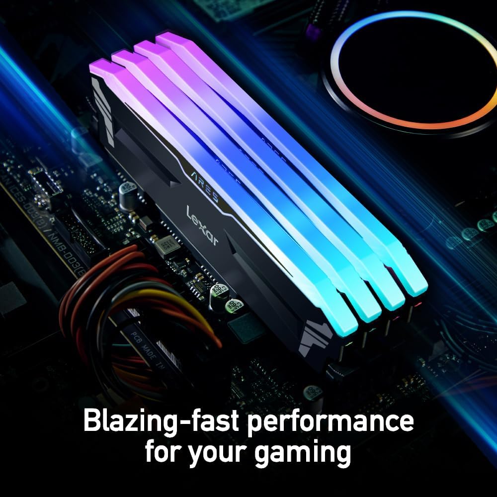 Lexar Ares 16GB (2x8GB) DDR4 UDIMM RGB Desktop Memory, 3600 MHz Speed, 1.35Voltage, 288 Pin, CL18 Latency, XMP 2.0 And Ryzen Support | LD4BU008G-R3600GDLA