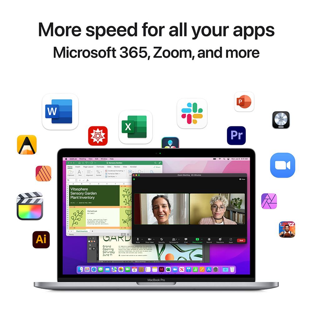 Apple MacBook Pro 2022 MNEH3LL/A, M2 Chip with 8-Core CPU, 10-Core GPU, 8GB RAM, 256GB SSD, 16-core Neural Engine, 13-inch Retina display, Space Grey