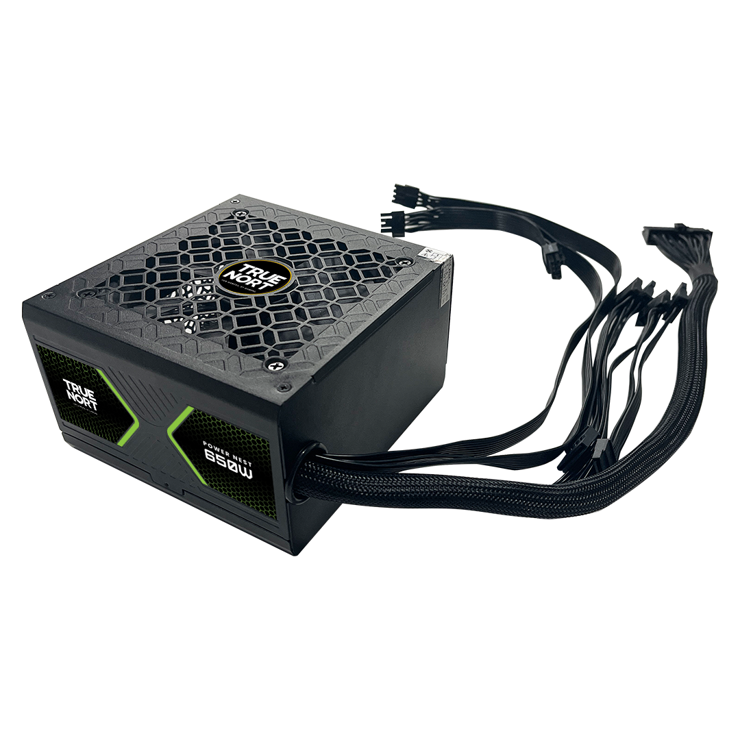 TrueNort 650W PSU 80 Plus Bronze Certified ATX Power Supply 12V with Japanese Capacitors Reliable, Efficient and Silent Performance Gaming Power Supply Compact 150mm Size, Black