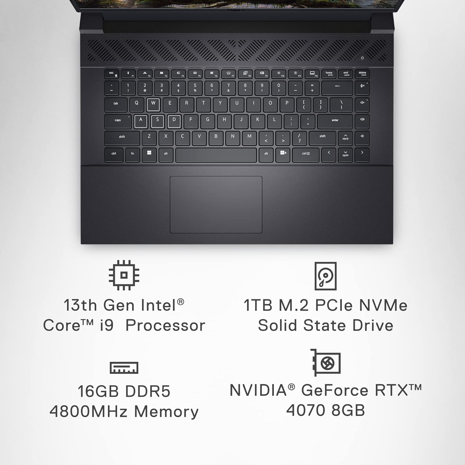 Dell G16 G7630-9343GRY Gaming Core i9-13900HX 13th Generation - 1TB SSD - 16GB RAM - 16 Inch Display - (2560x1600) 165Hz NVIDIA RTX 4070 8192MB - Backlit Keyboard - Metallic Nightshade - Win 11