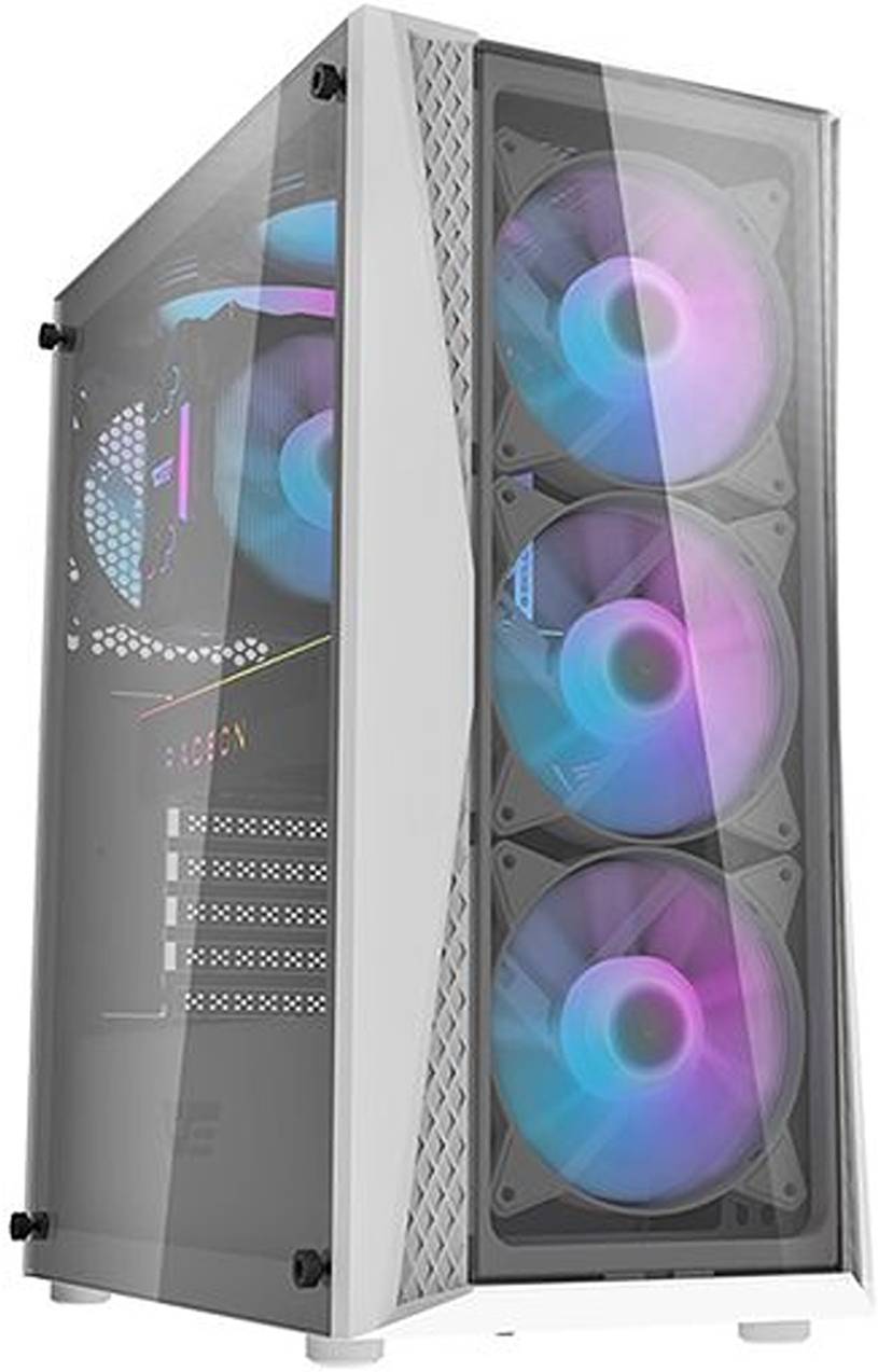 Darkflash DK352 Plus ATX PC Case with 3 RGB Fans, Metal Mesh Design Front Panel, Tempered Glass Side Panel, Supports Up to 360mm & 6X120mm Fans, Dust Filters on 3 Sides, USB 3.0, 4 ARGB Fans pre installed