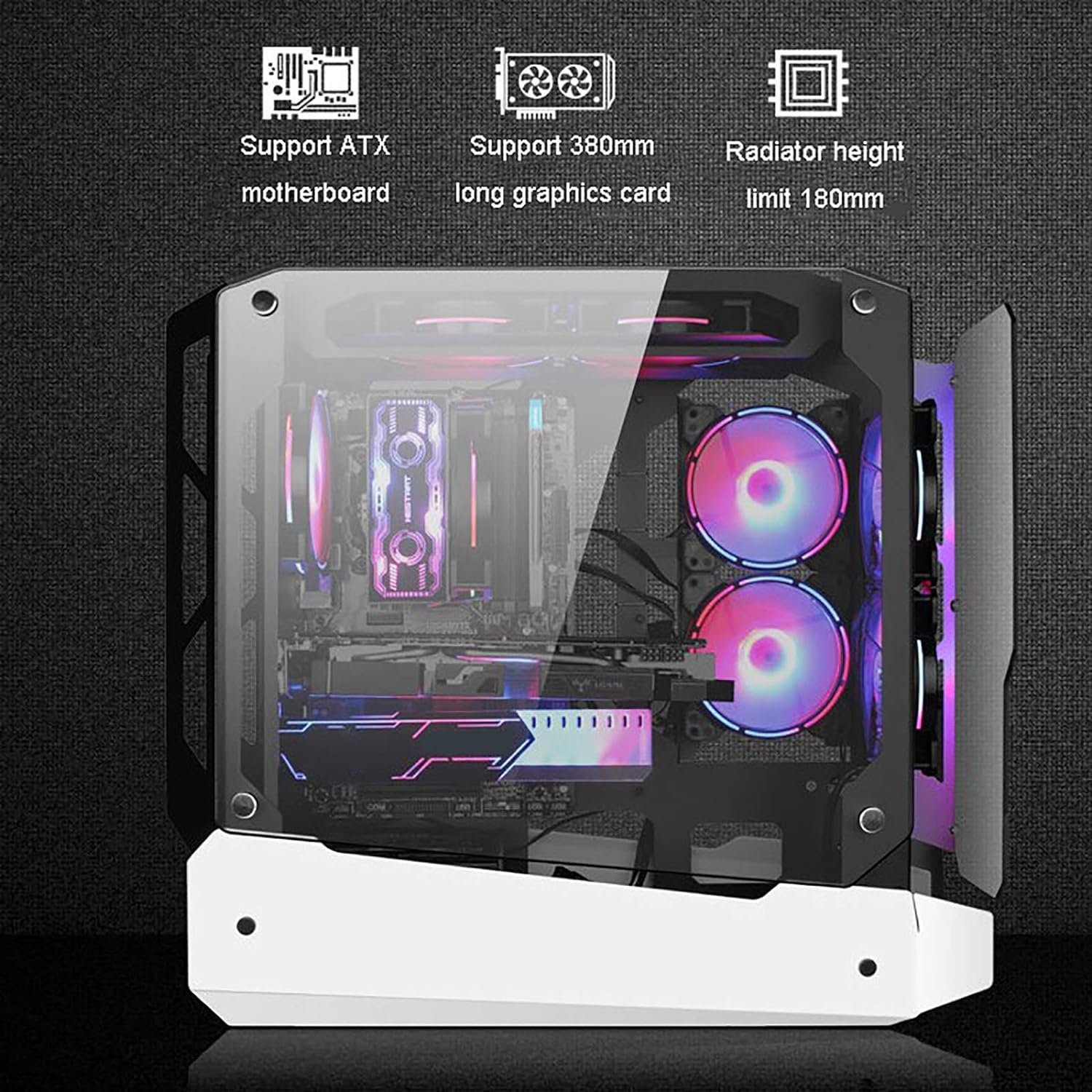 A modern gaming pc with rgb lighting and a transparent side panel comes Intel Core i7-12700K processer equipped with powerful perfomance, Nvidia GeForce RTX 4060 Graphic delivers top-notch performance for immersive gameplay,16GB 3600MHZ RGB Ram ensures smooth  multitasking, while the 1TB Nvme SSD provides ample storage space for your games