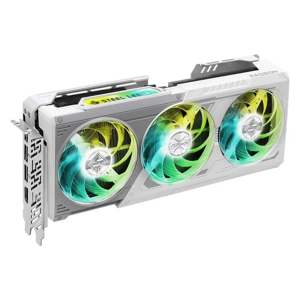 ASRock Radeon RX 9070 XT Steel Legend OC 16GB GDDR6 Triple Fan Graphics Card RDNA 4 PCIe 5.0
