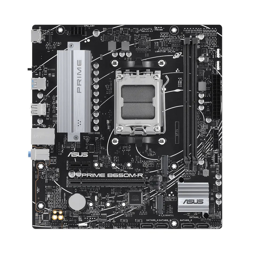 ASUS Prime B650M-R AMD Socket AM5 Gaming Motherboard, DDR5, PCIe 4.0 Support, Black | 90MB1H30-M0EAY0