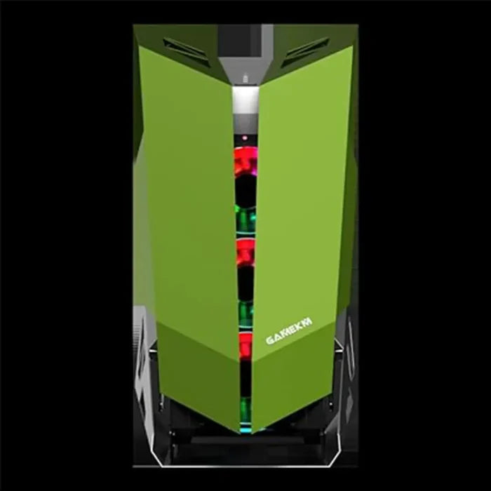 Bumblebee Micro ATX/M-ATX Gaming Desktop Computer Case Green with Side Tempered Glass Panels with 4 Fans Support