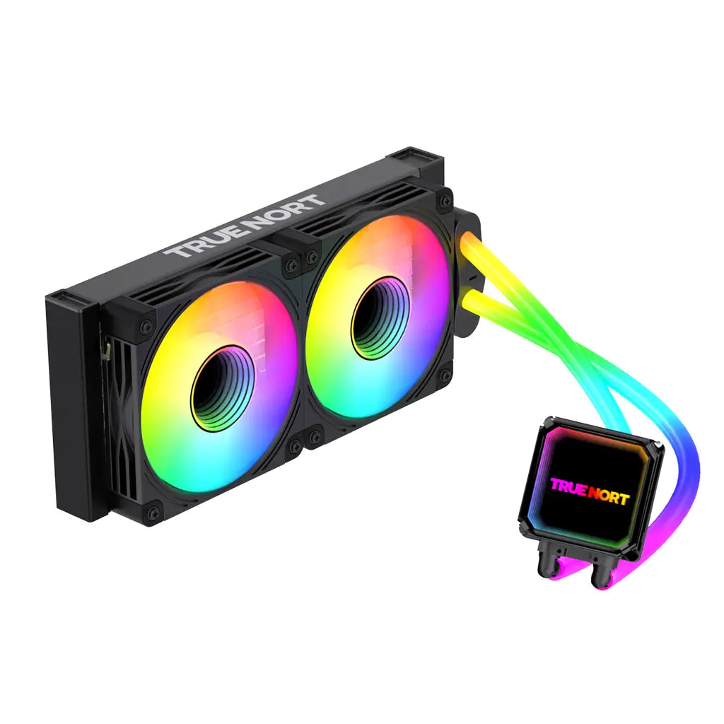 TrueNort 240I RGB AIO Liquid CPU Cooler, 240mm Radiator with Multi Layer Light Effect Display, Dual Pre-Installed RGB Fans, Hydraulic Bearings Type, Intel/AMD Support | TN-240I