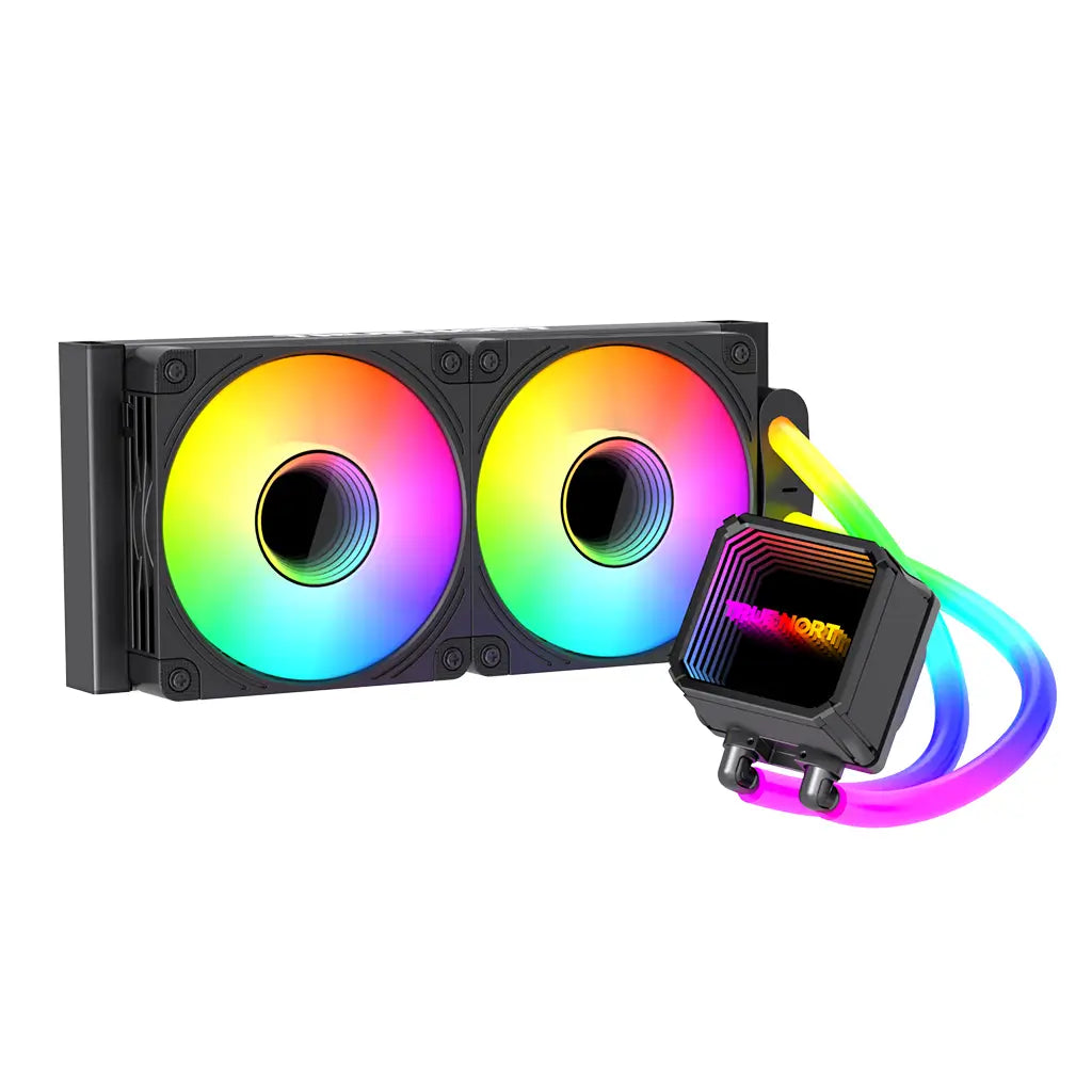 TrueNort 240I RGB AIO Liquid CPU Cooler, 240mm Radiator with Multi Layer Light Effect Display, Dual Pre-Installed RGB Fans, Hydraulic Bearings Type, Intel/AMD Support | TN-240I