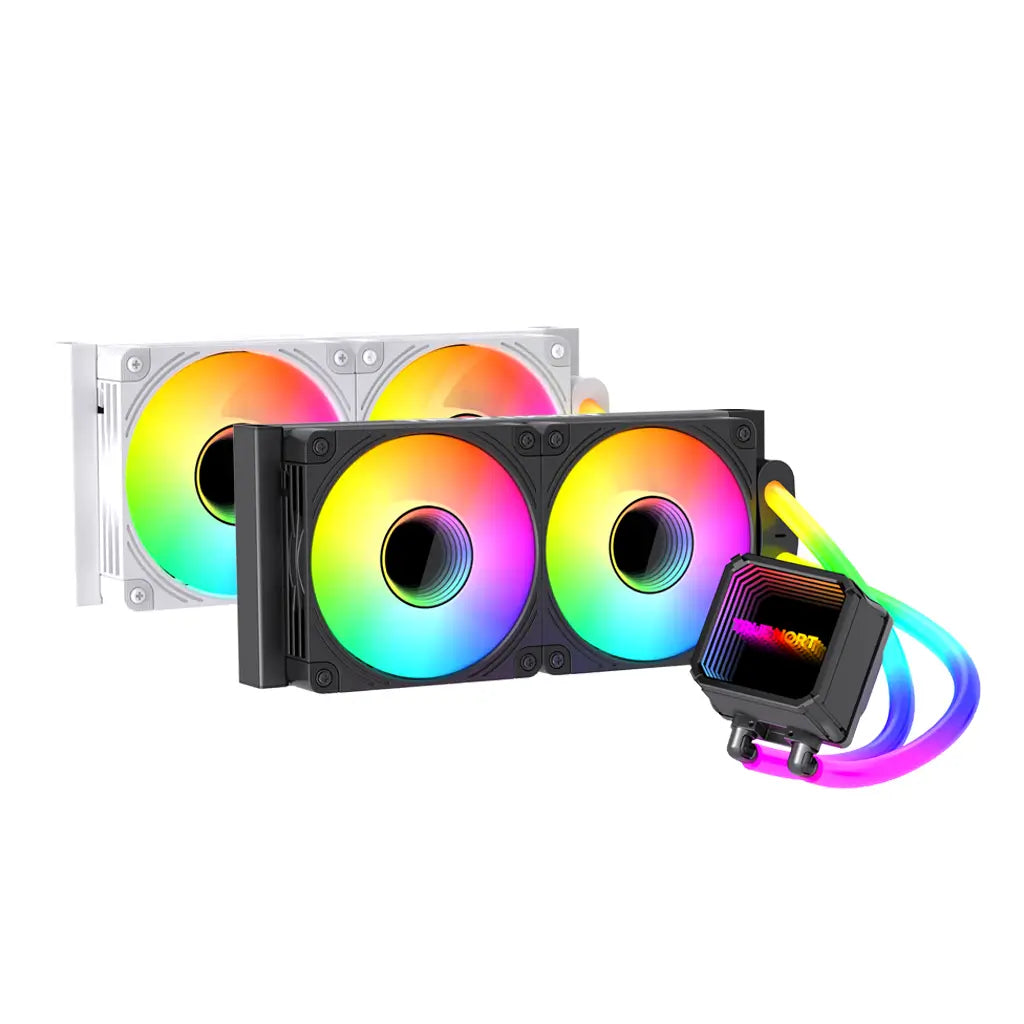 TrueNort 240I RGB AIO Liquid CPU Cooler, 240mm Radiator with Multi Layer Light Effect Display, Dual Pre-Installed RGB Fans, Hydraulic Bearings Type, Intel/AMD Support | TN-240I