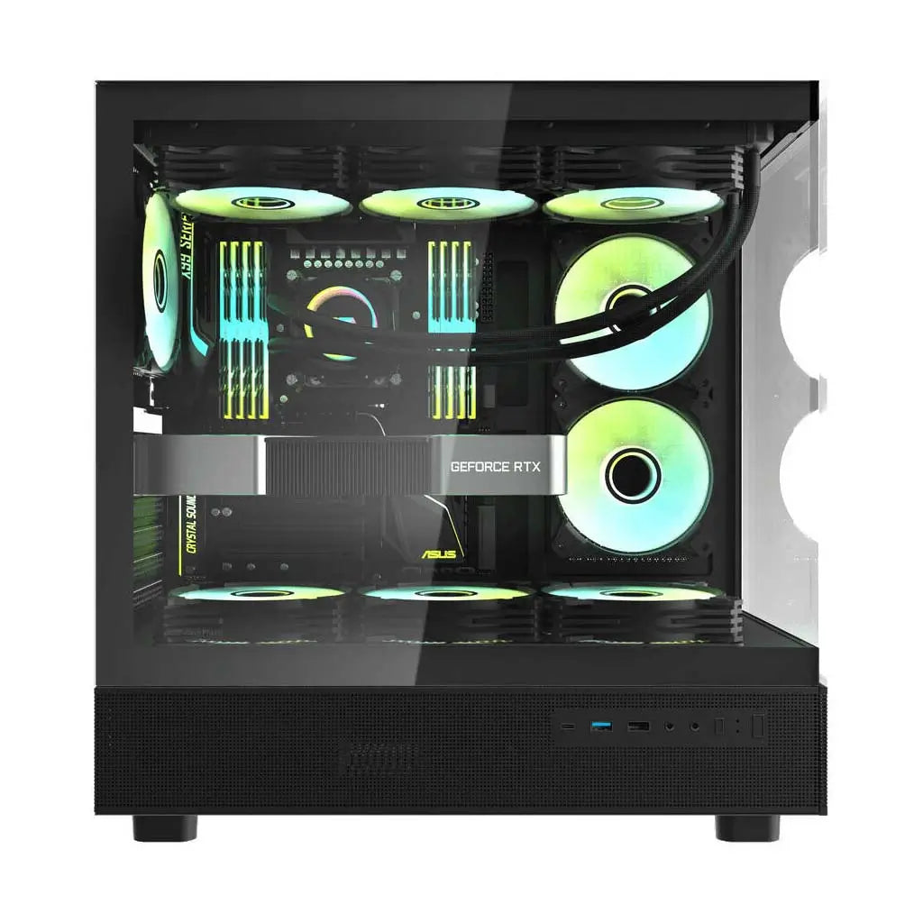 DarkFlash DPX90 ATX Gaming PC Case – 3 ARGB Fans, USB-C, Tempered Glass, Black in Dubai, UAE