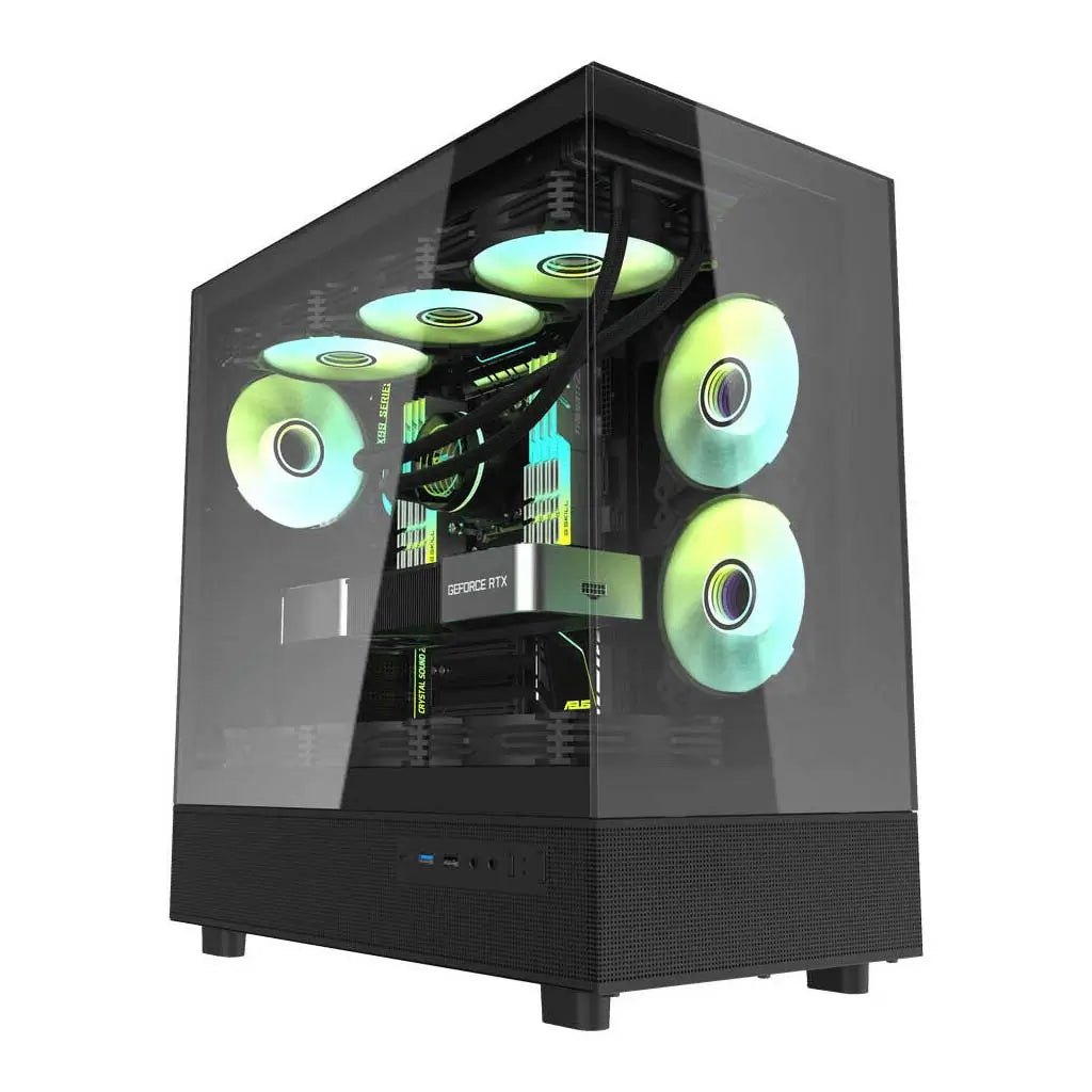DarkFlash DPX90 ATX Gaming PC Case – 3 ARGB Fans, USB-C, Tempered Glass, Black in Dubai, UAE