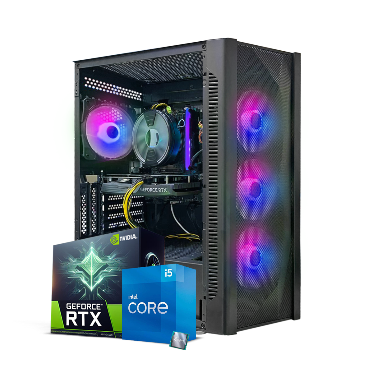 Arrow Gaming PC, Intel Core i5-12400F, RTX 4060 8GB Graphics, 16GB RAM, 1TB SSD, 120mm Air Cooler, Windows 11 Pro, Black Case