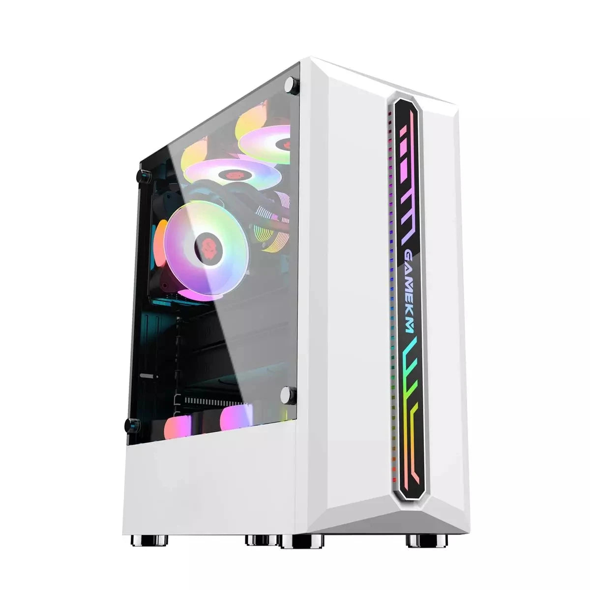 Galaxy ATX/M-ATX/ITX Gaming PC Desktop Computer Case White with Side Tempered Glass Panels with 6 Fan Support