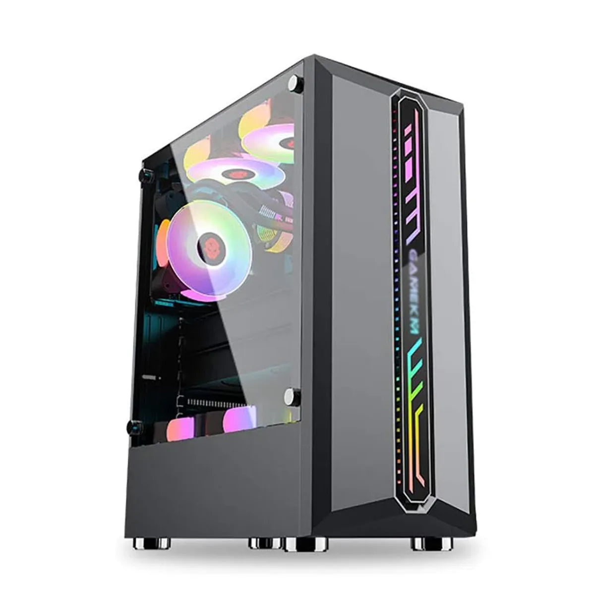 Galaxy ATX/M-ATX/ITX Gaming PC Desktop Computer Case Black with Side Tempered Glass Panels with 6 Fan Support