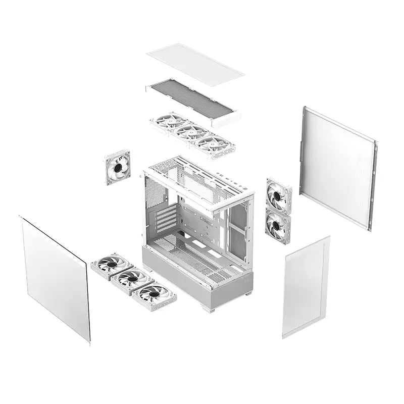Full Tower ATX/Micro-ATX Gaming PC Desktop Computer Case with Side Tempered Glass Panels with 3 RGB Fan Support