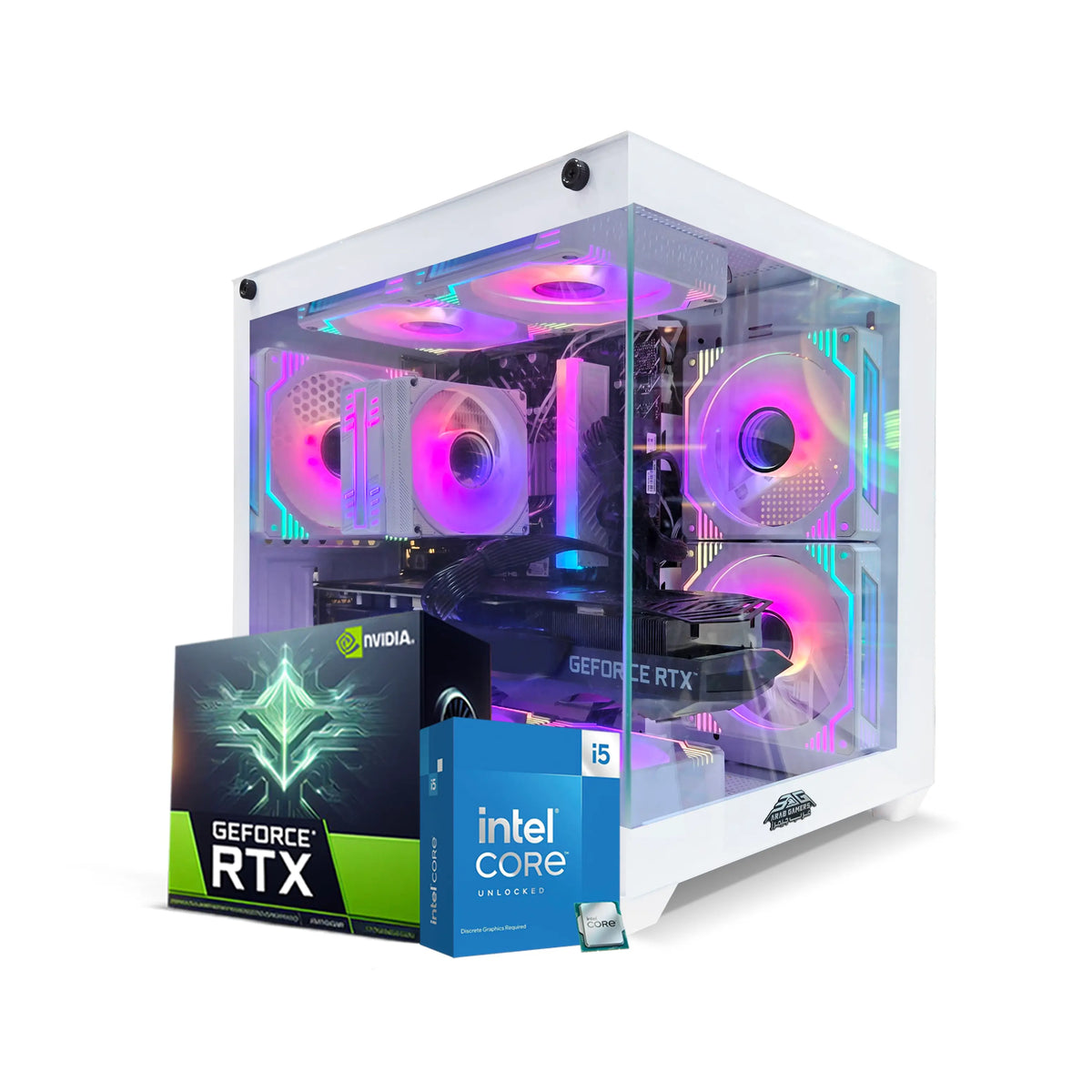 NOVA White Gaming PC - Intel Core i5-14400F, NVIDIA GeForce RTX 5060 Ti 8GB Graphics, 16GB RAM, 1TB SSD, Windows 11 Pro, RGB Gaming Case White