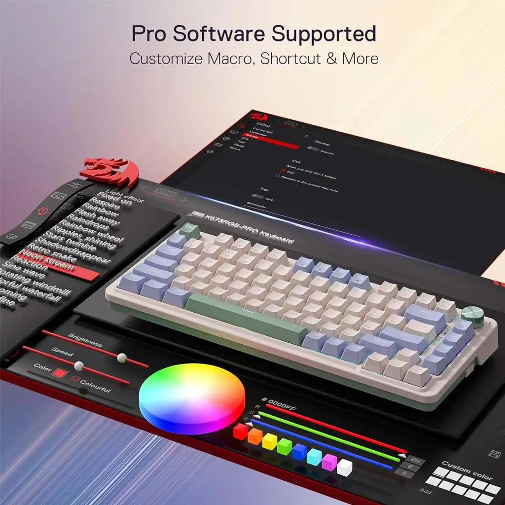 Durable mechanical keyboard K673CPG-RGB-PRO with warranty and fast delivery UAE