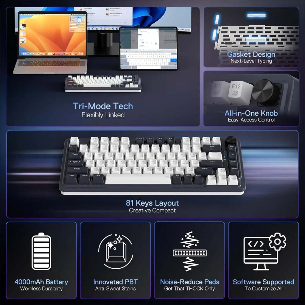 Redragon K673 PRO 75% Wireless Gasket RGB Gaming Keyboard in Dubai, UAE 