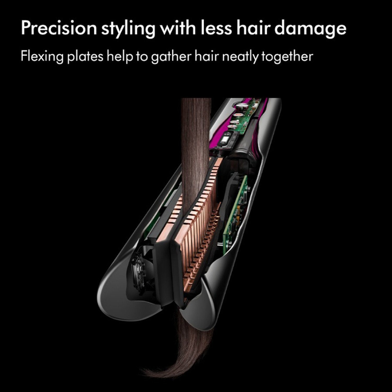 Dyson Corrale Professional Cord-Less Hair Straightener - Frizz Removing Flexing Plates, for all hair types Nickel Fuchsia HS07