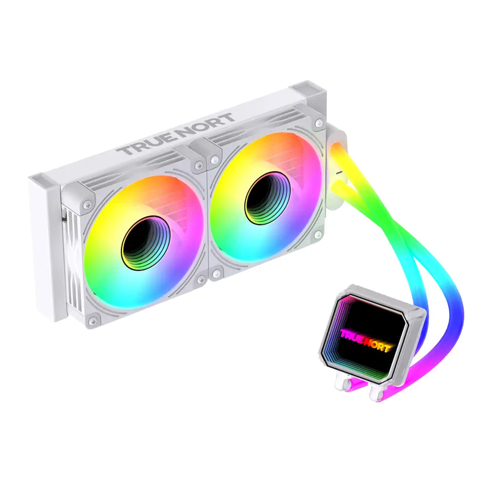 TrueNort 240I RGB AIO Liquid CPU Cooler, 240mm Radiator with Multi Layer Light Effect Display, Dual Pre-Installed RGB Fans, Hydraulic Bearings Type, Intel/AMD Support | TN-240I