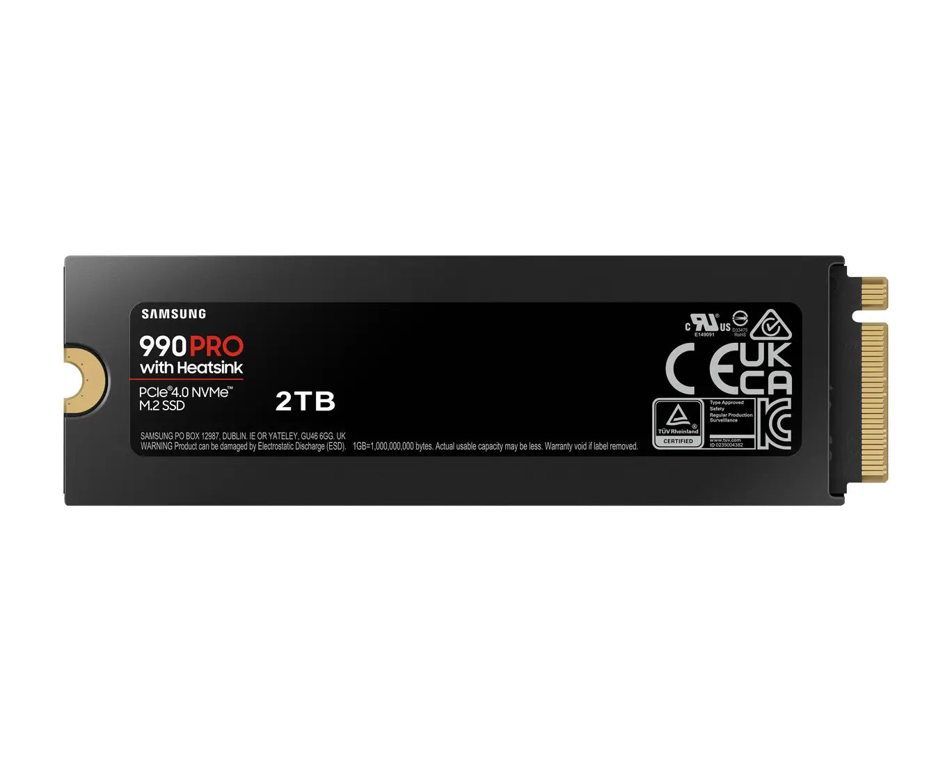 Samsung 990 PRO with Heatsink 2TB M.2 2280 PCIe 4.0 x4 NVMe SSD, Black | V9P2T0CW