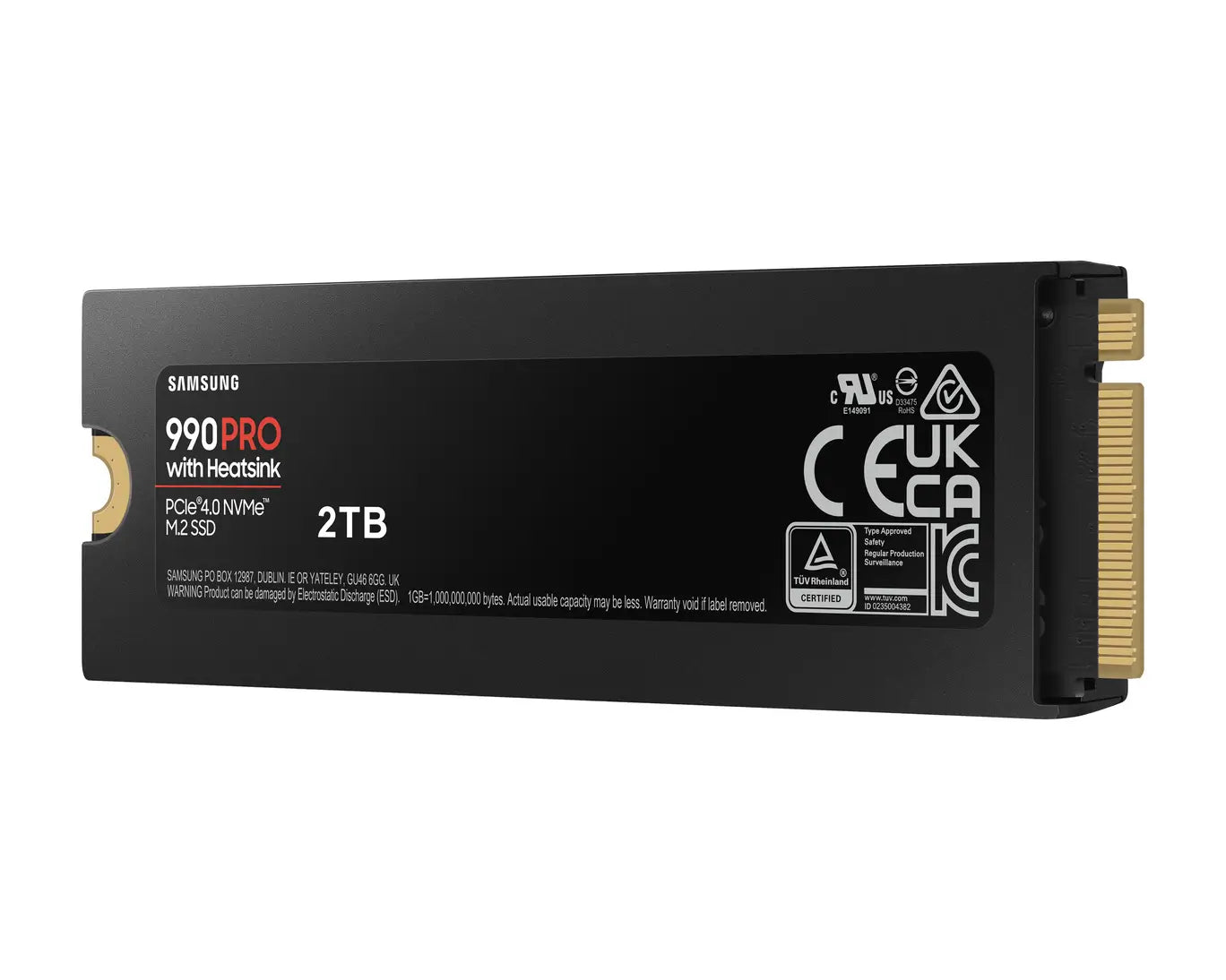 Samsung 990 PRO with Heatsink 2TB M.2 2280 PCIe 4.0 x4 NVMe SSD, Black | V9P2T0CW