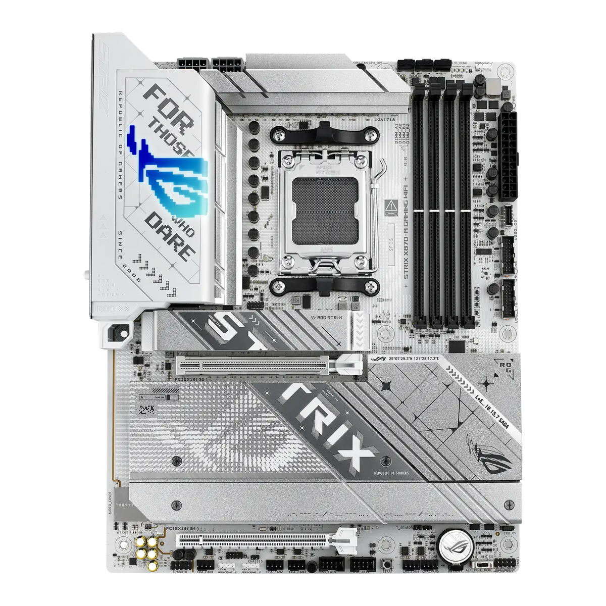 ASUS ROG Strix X870-A Gaming WiFi motherboard — full board flat-lay