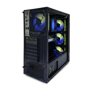 Black RGB gaming desktop Dubai designed for 1080p gaming, 1440p gaming, and multitasking.