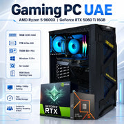 RTX 5060 Ti 16GB gaming PC in black RGB case for Dubai users
