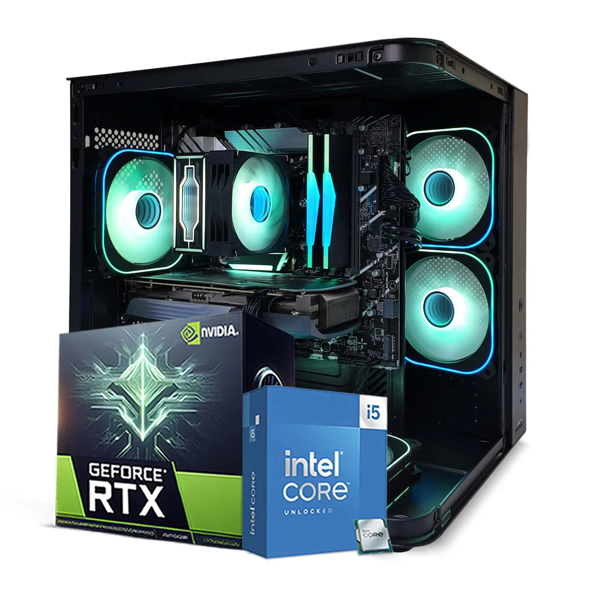 Compact gaming PC with Intel i5-12400F and RTX 5060 in UAE, Dubai, Abu Dhabi, Sharjah, Ajman