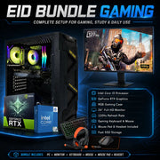Eid Bundle Gaming PC with 24-inch monitor and 4-in-1 combo kit, Dubai UAE