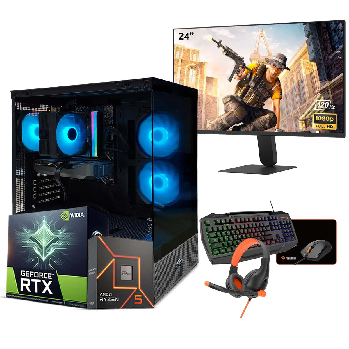 Gaming PC Revolation bundle with RTX 5060 and monitor in UAE