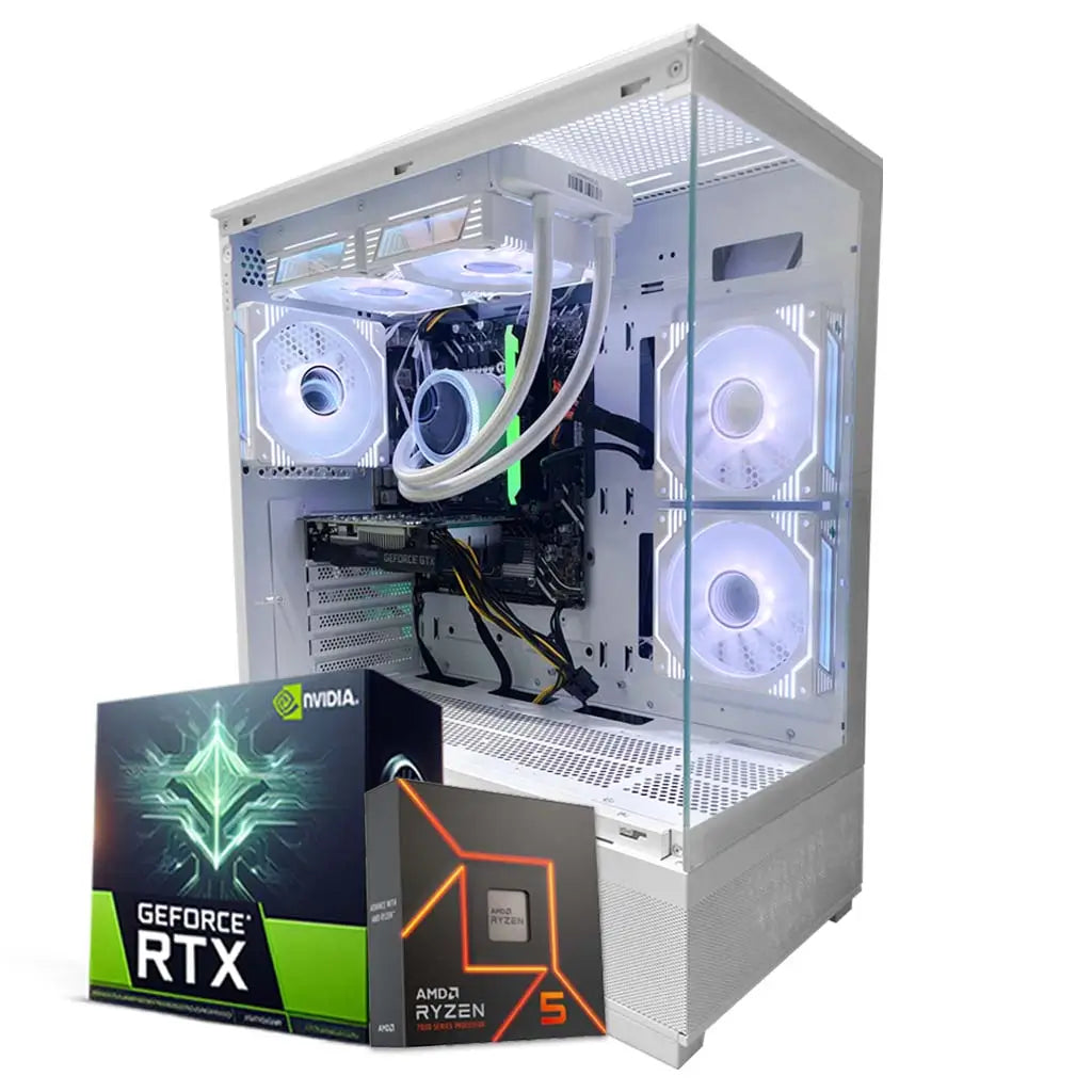 Gaming PC Ryzen 5 7600X RTX 5060 white RGB UAE
