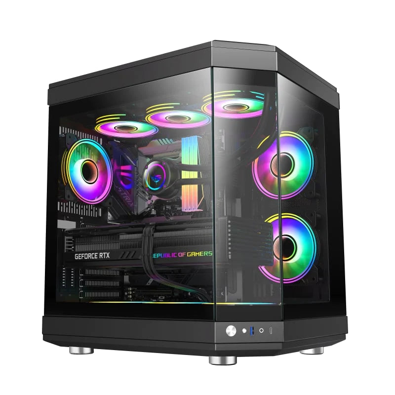 Hyper Nova Gaming PC Experience a revolutionary leap in gaming performance with the Hyper Nova Gaming PC. This powerhouse boasts the Intel Core i9-12900K processor, 32GB RGB RAM, 1TB NVMe SSD, with Nvidia RTX 4070Ti delivering blazing-fast speeds and exceptional multitasking capabilities