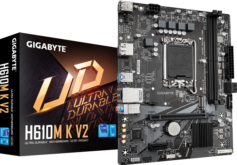 GIGABYTE H610M K V2 micro-ATX motherboard front view