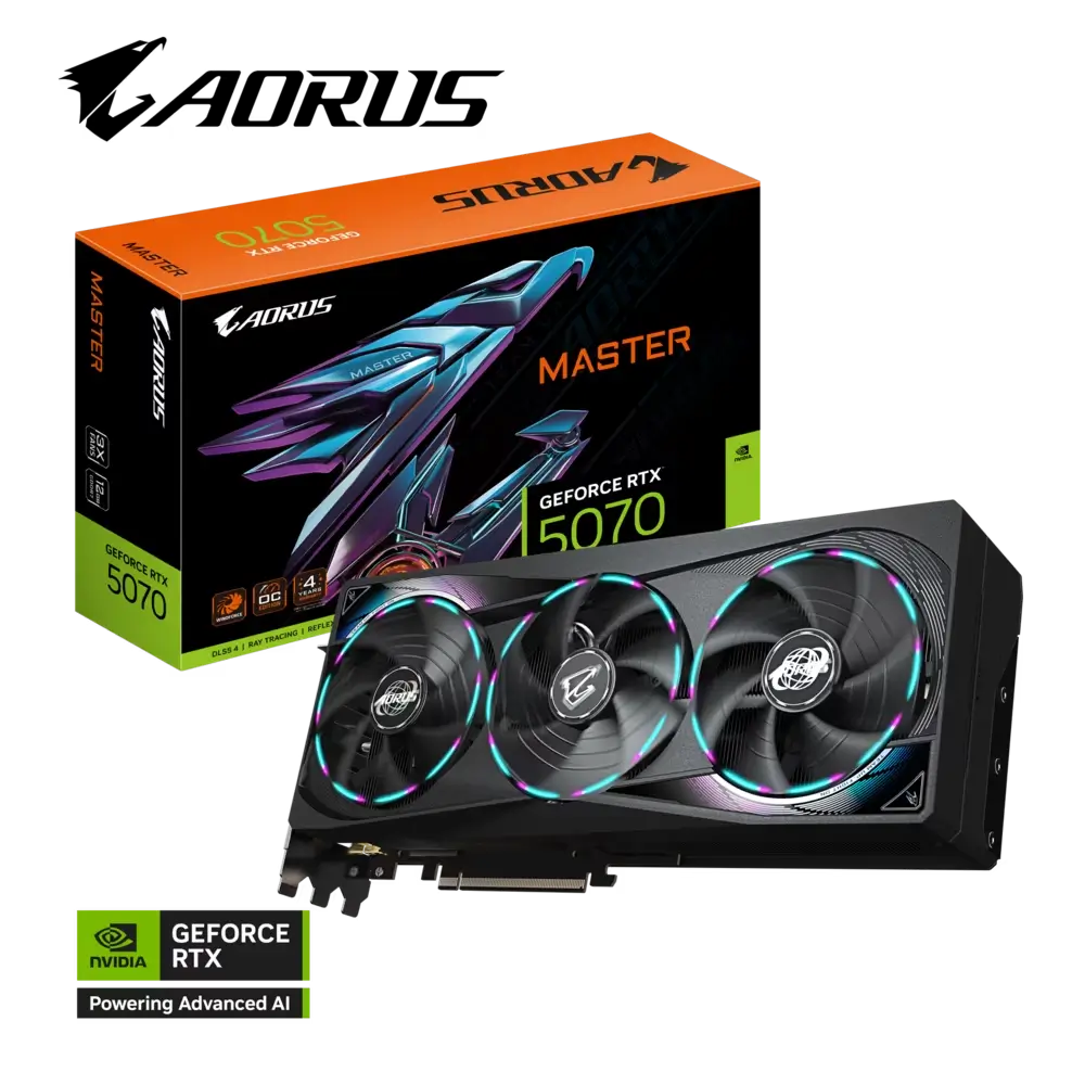 Gigabyte AORUS GeForce RTX 5070 MASTER 12G Graphic card in uae, Dubai, Abu Dhabi, Sharjah, Ajman