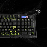 GravaStar Mercury K98 Pro Phantom Black gaming keyboard, angled view
