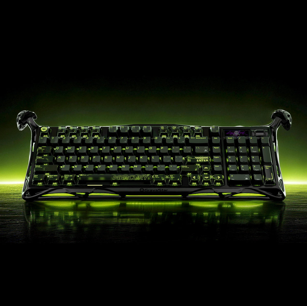 GravaStar Mercury K98 Pro Phantom Black keyboard, front view