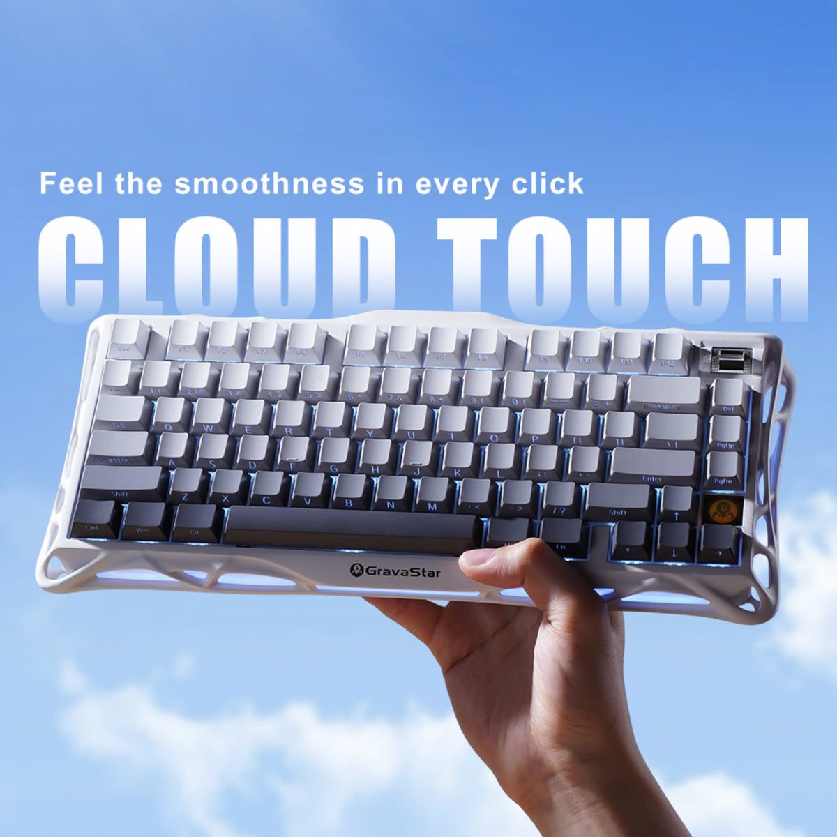 GravaStar Mercury K1 Gradient White 75% wireless mechanical keyboard