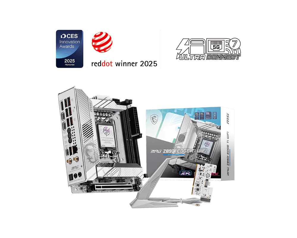 MSI MPG Z890I EDGE TI WIFI mini-ITX motherboard front view