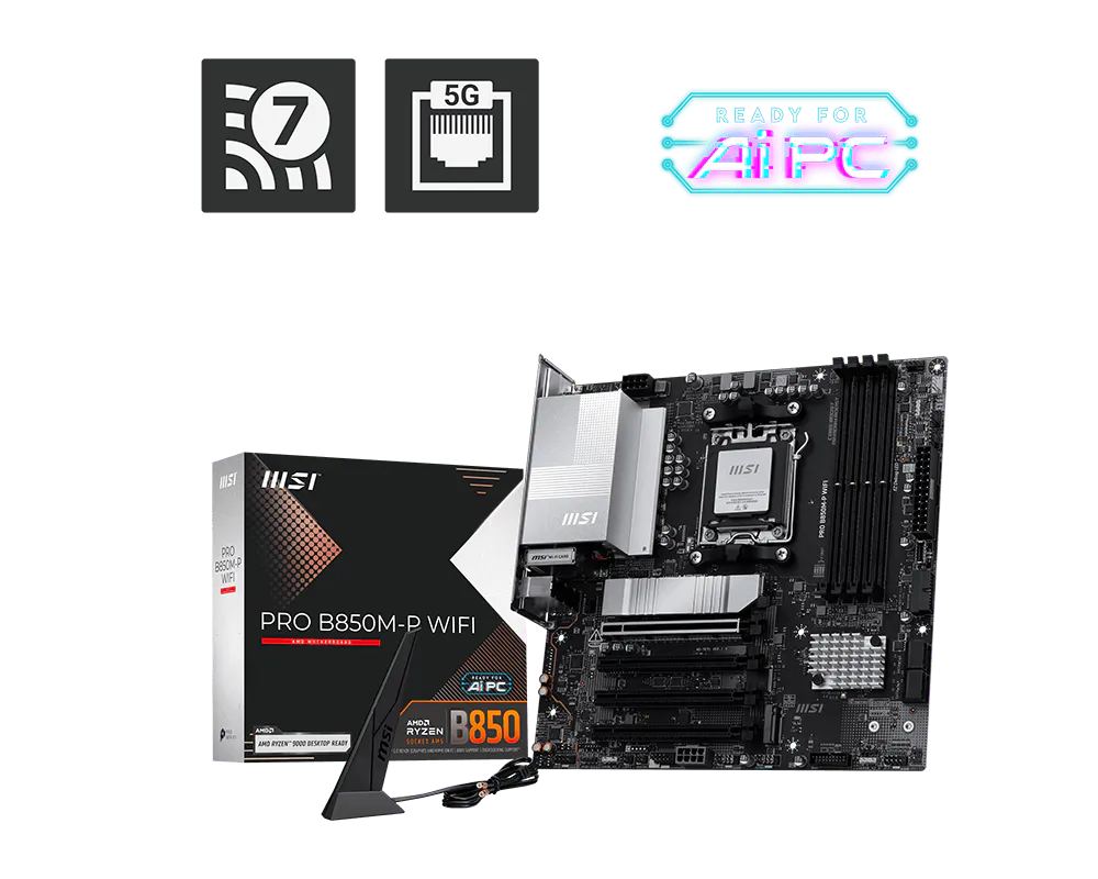 MSI PRO B850M-P WIFI motherboard front view